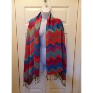 INS Scarf - Wide Chevron Scarf - Shawl, Wrap, Sarong - 27" x 66"